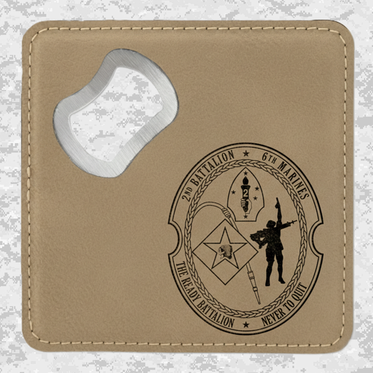 2nd Battalion 6th Marines Unit "The Ready Battalion" | Leather Coaster & Opener