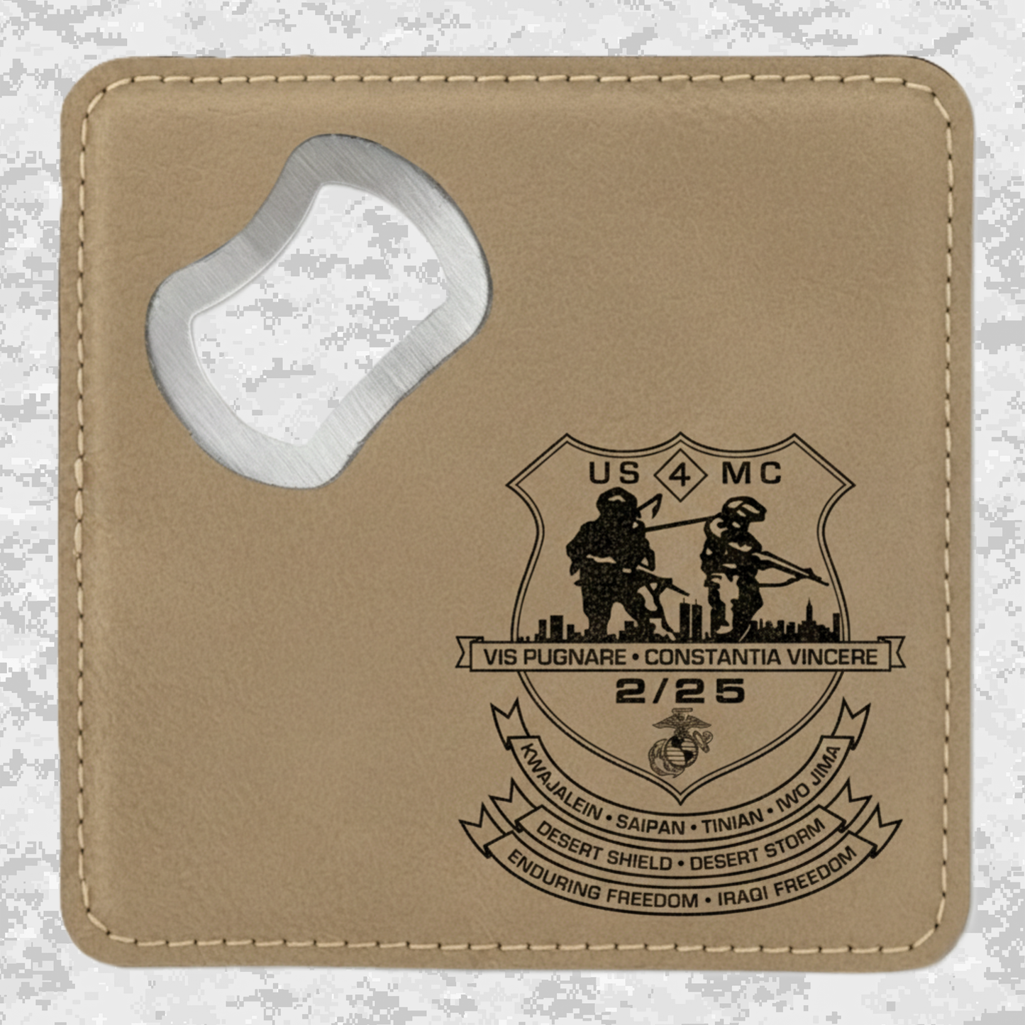 2nd Battalion 25th Marines Unit "Empire Battalion" | Leather Coaster & Opener
