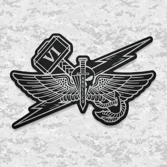6th ANGLICO | Sky Lightning & Sea Thunder | Leather Patch | Velcro Backed