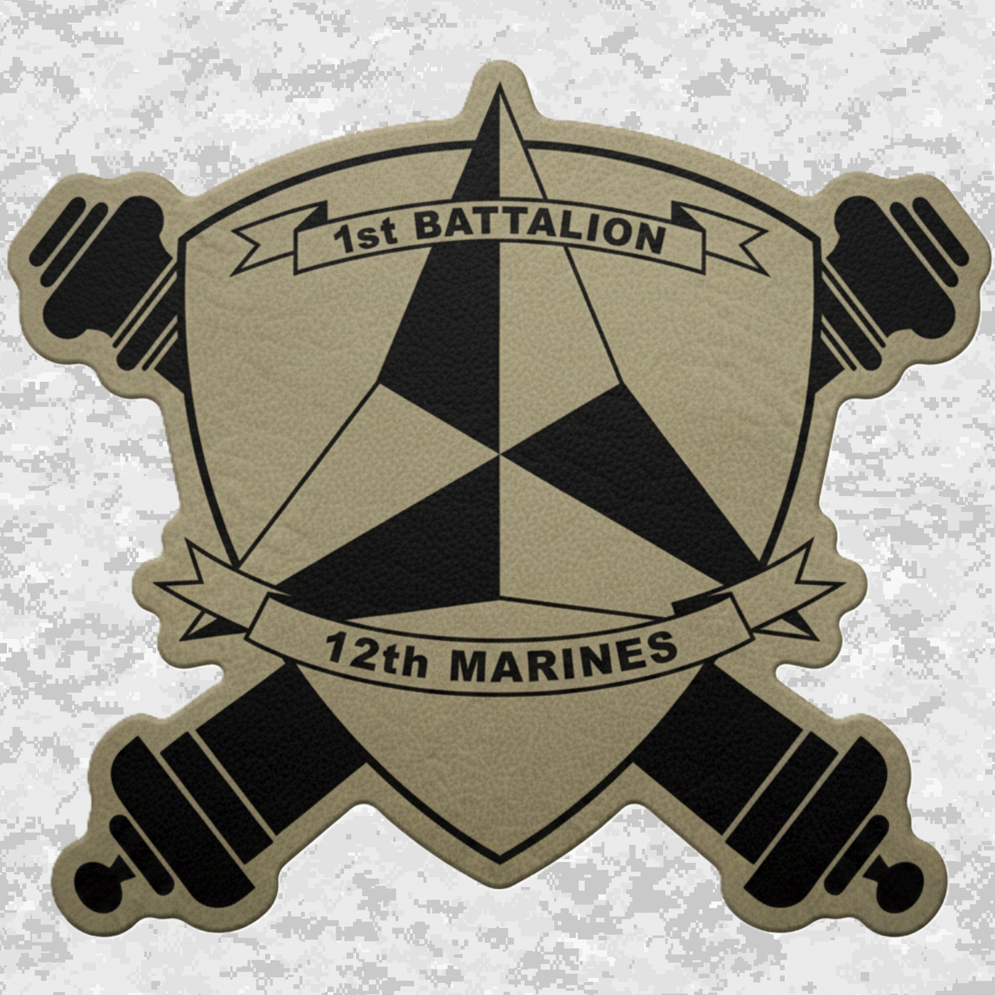 1st Battalion 12th Marines Unit "Spartans" | Leather Patch | Velcro Backed