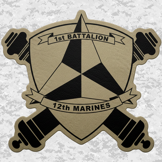 1st Battalion 12th Marines Unit "Spartans" | Leather Patch | Velcro Backed