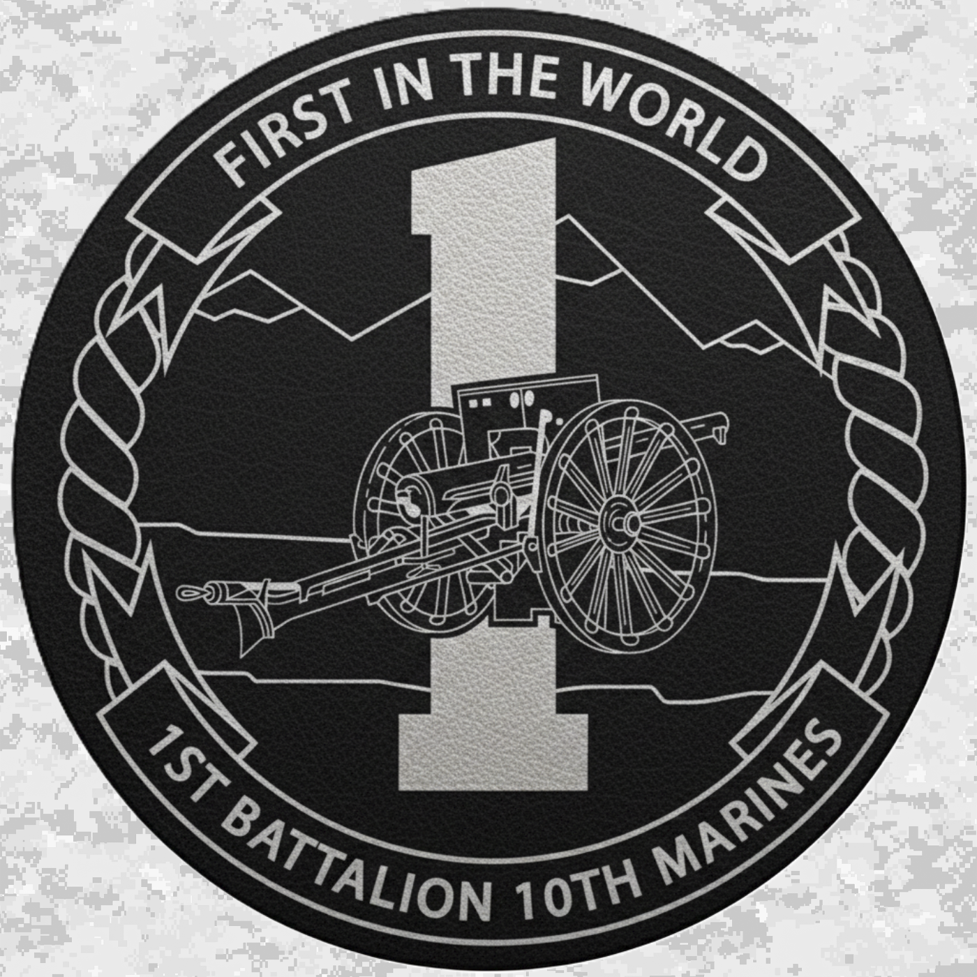 1st Battalion 10th Marines Unit "Nightmare" | Leather Patch | Velcro Backed