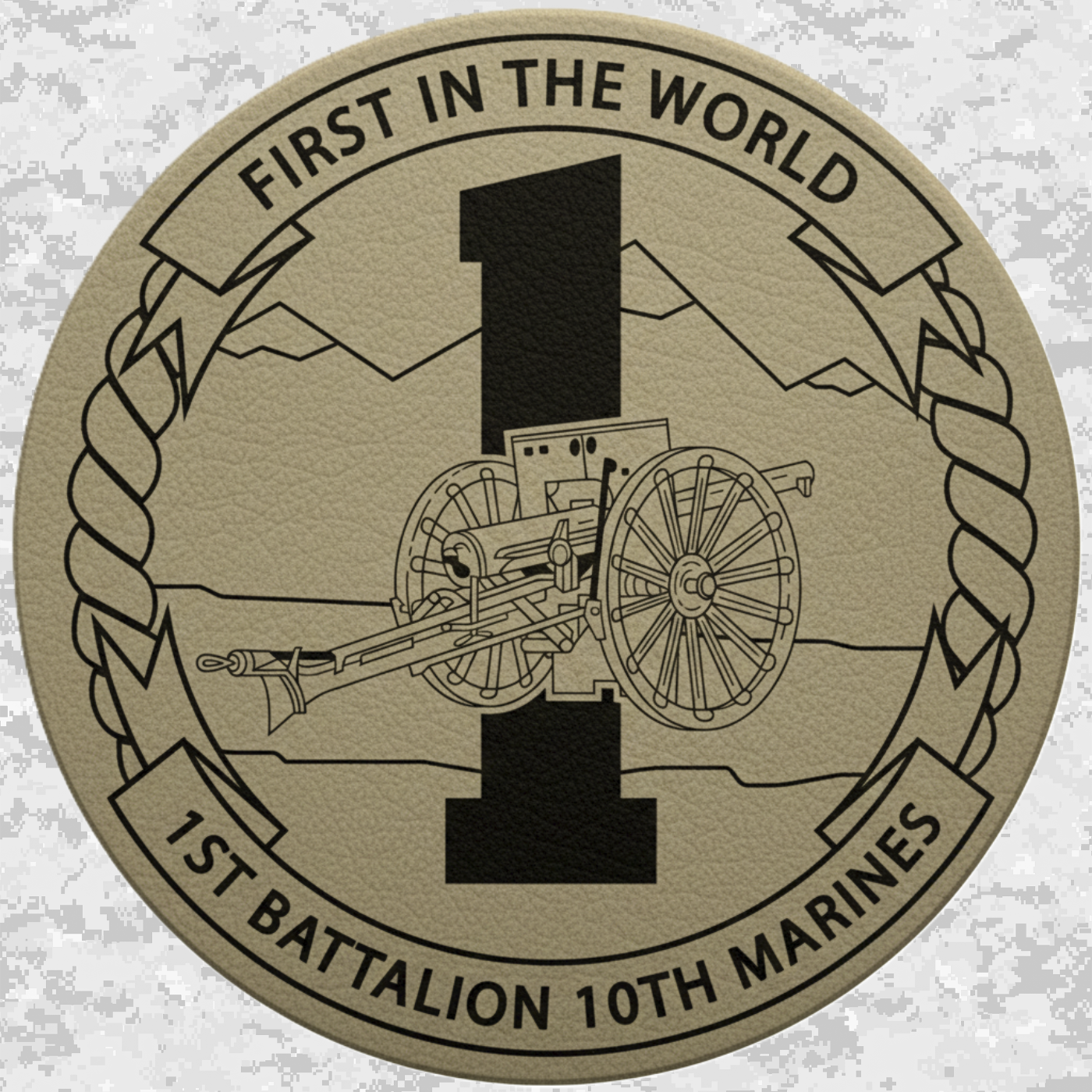 1st Battalion 10th Marines Unit "Nightmare" | Leather Patch | Velcro Backed