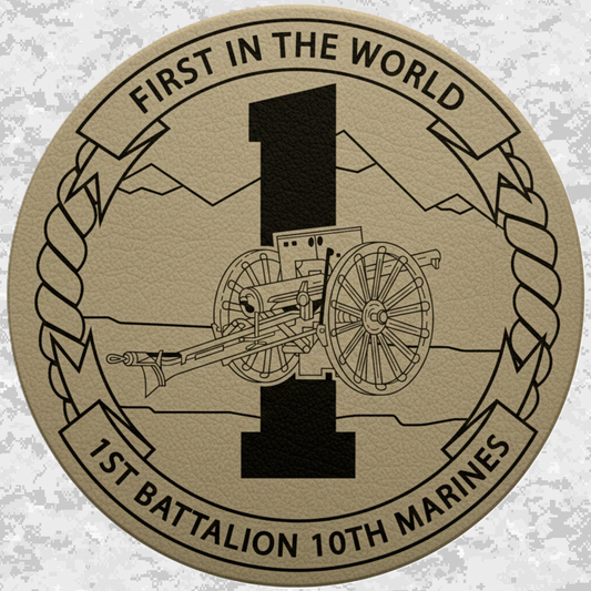 1st Battalion 10th Marines Unit "Nightmare" | Leather Patch | Velcro Backed
