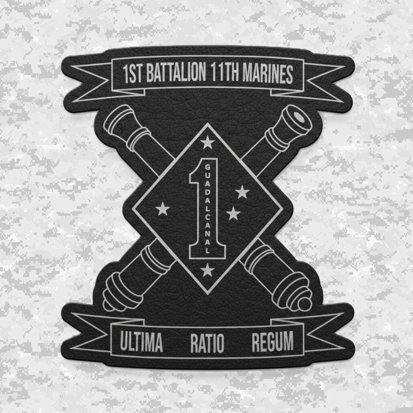 1st Battalion 11th Marines Unit "Cobra" | Leather Patch | Velcro Backed | Brown / Black