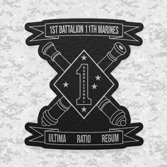 1st Battalion 11th Marines Unit "Cobra" | Leather Patch | Velcro Backed | Brown / Black