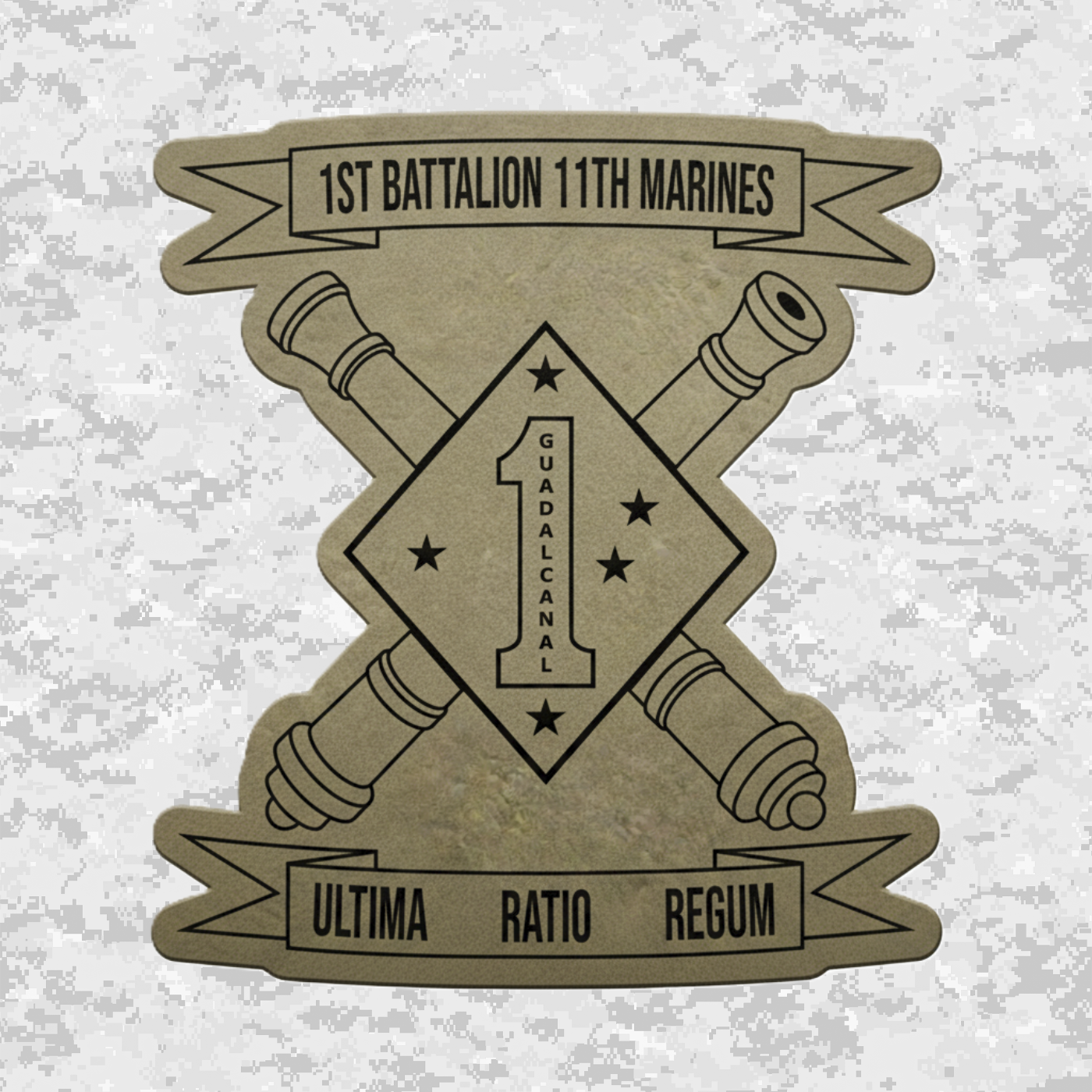 1st Battalion 11th Marines Unit "Cobra" | Leather Patch | Velcro Backed | Brown / Black