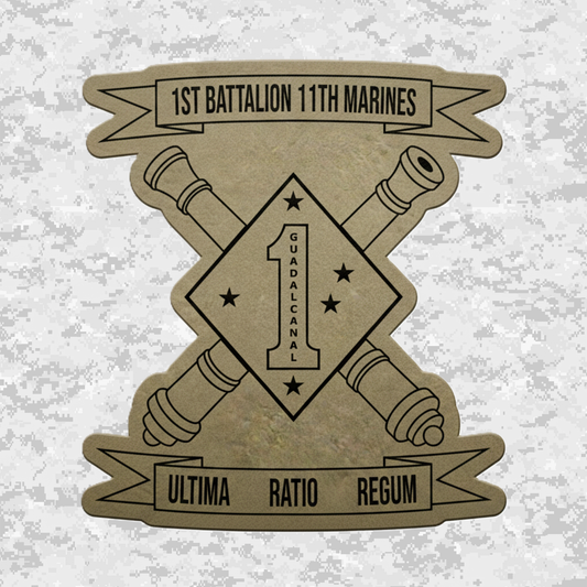 1st Battalion 11th Marines Unit "Cobra" | Leather Patch | Velcro Backed | Brown / Black