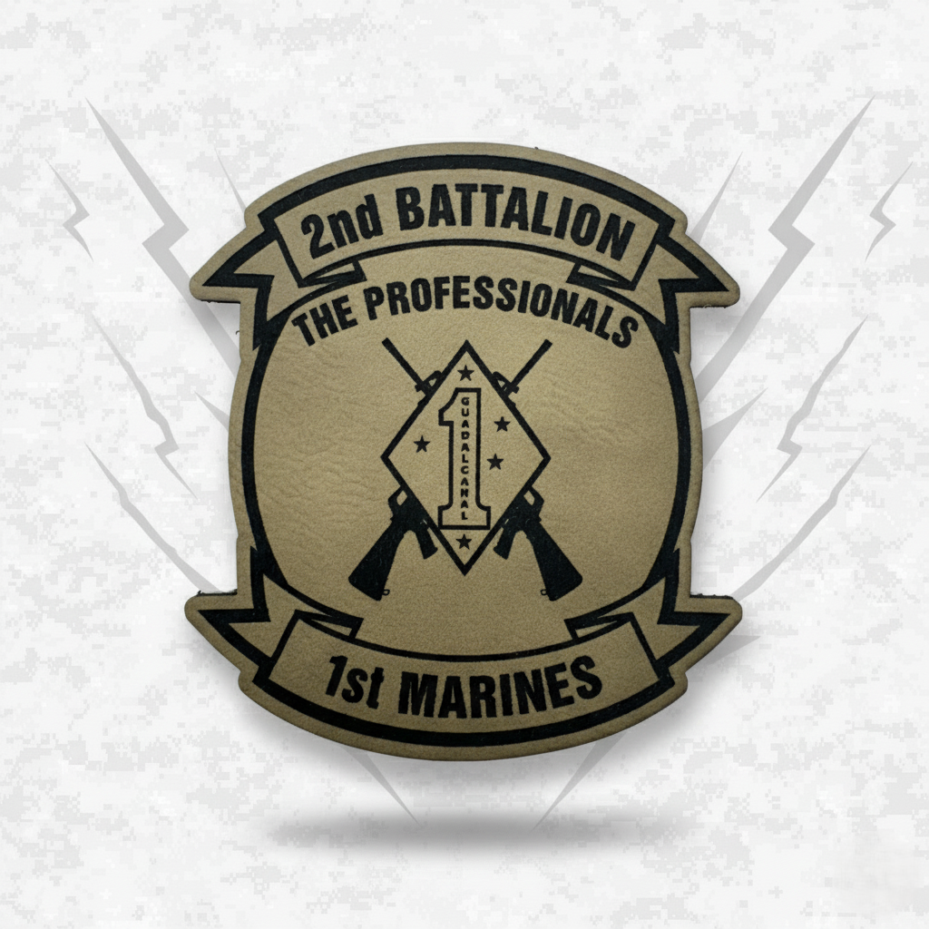 Leather Patch | 2nd Battalion 1st Marines Unit "The Professionals" | Velcro Backed
