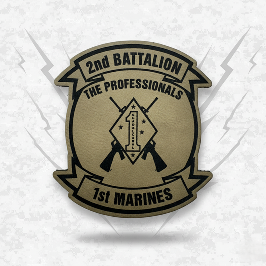 Leather Patch | 2nd Battalion 1st Marines Unit "The Professionals" | Velcro Backed