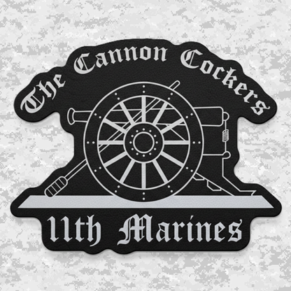 11th Marines Regiment "The Cannon Cockers" | Leather Patch | Velcro Backed