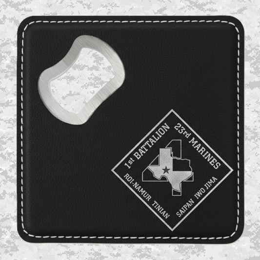 1st Battalion 23rd Marines Unit "Lone Star" | Leather Coaster & Opener