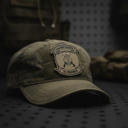 Leather Patch | 2nd Battalion 1st Marines Unit "The Professionals" | Velcro Backed | Brown / Black
