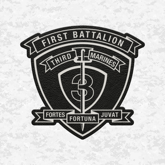 1st Battalion 3rd Marines "Lava Dogs" | Leather Patch | Velcro Backed