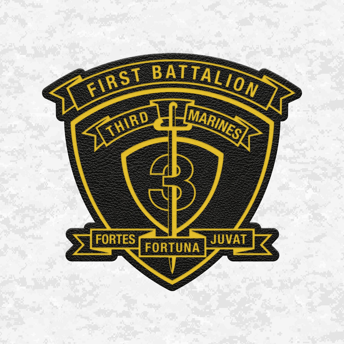 1st Battalion 3rd Marines "Lava Dogs" | Leather Patch | Velcro Backed