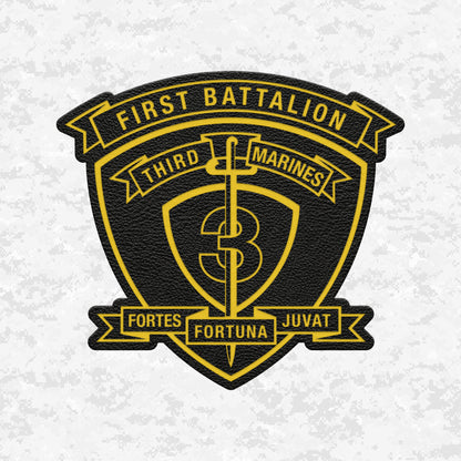 1st Battalion 3rd Marines "Lava Dogs" | Leather Patch | Velcro Backed
