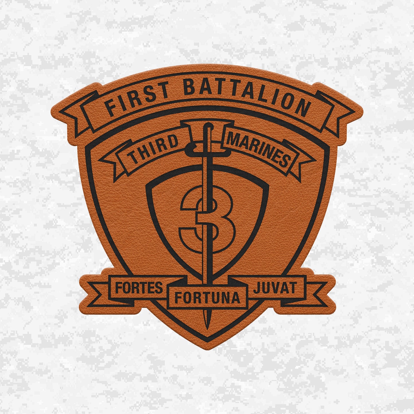 1st Battalion 3rd Marines "Lava Dogs" | Leather Patch | Velcro Backed