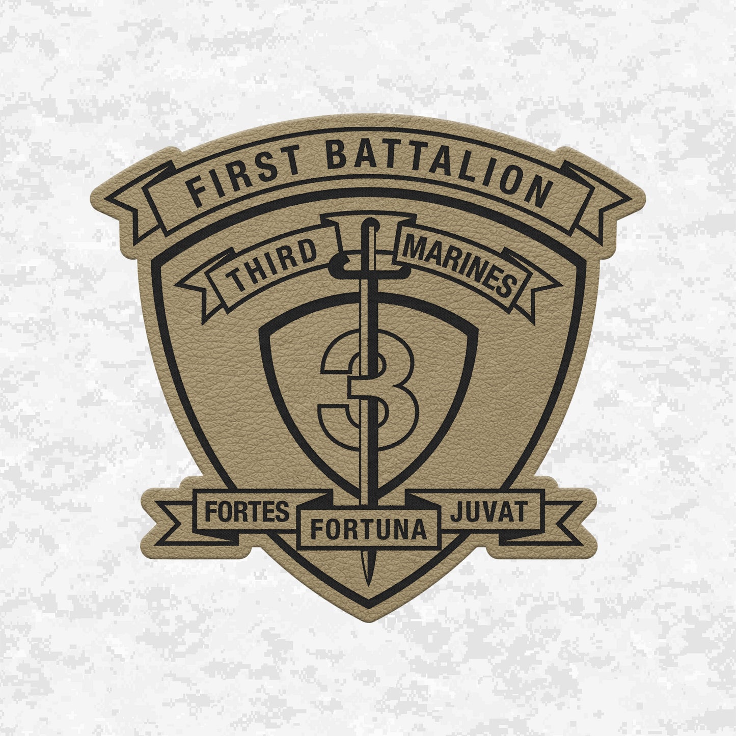 1st Battalion 3rd Marines "Lava Dogs" | Leather Patch | Velcro Backed