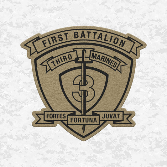 1st Battalion 3rd Marines "Lava Dogs" | Leather Patch | Velcro Backed