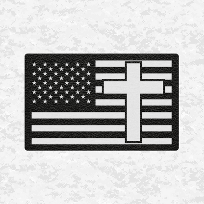 American Flag Faith & Country | Leather Patch | Velcro Backed