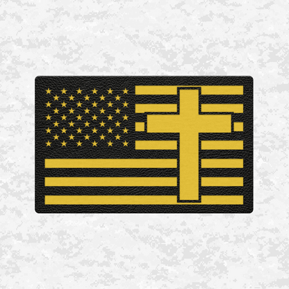American Flag Faith & Country | Leather Patch | Velcro Backed