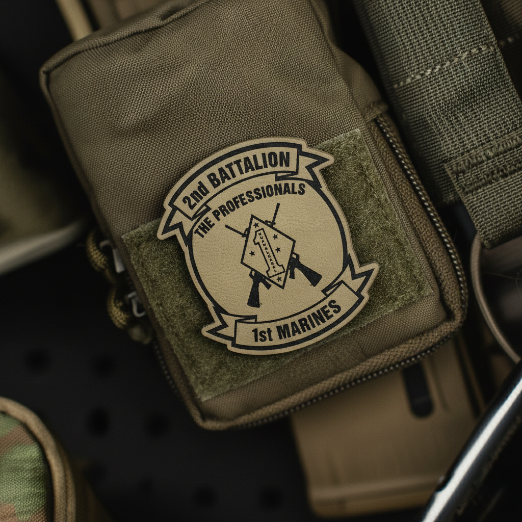 Leather Patch | 2nd Battalion 1st Marines Unit "The Professionals" | Velcro Backed