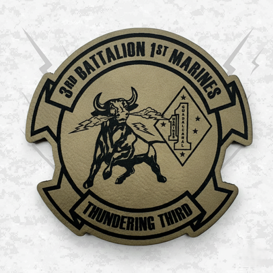 Leather Patch | 3rd Battalion 1st Marines "Thundering Third" | Velcro Backed