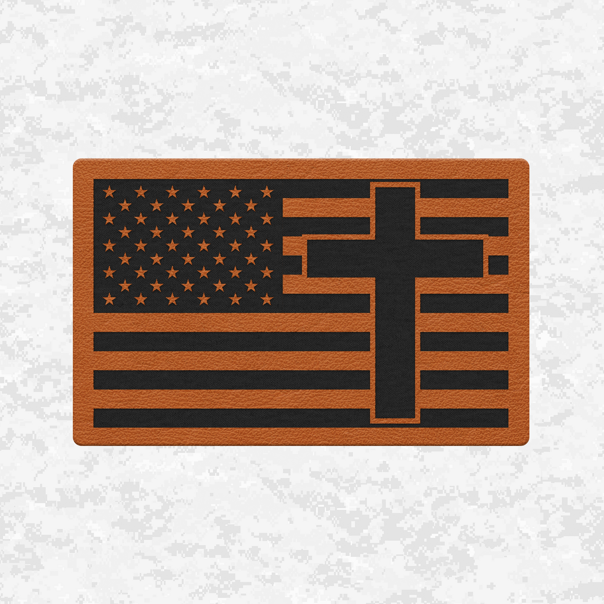 American Flag Faith & Country | Leather Patch | Velcro Backed