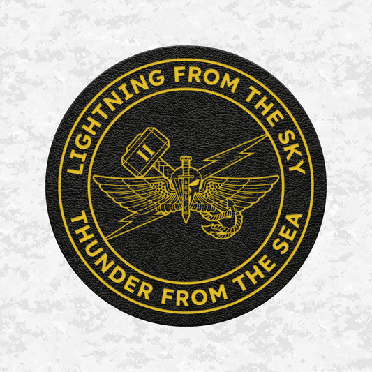 2nd ANGLICO | Lightning From The Sky, Thunder From The Sea | Leather Patch | Velcro Backed