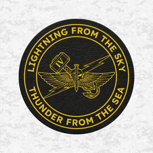 4th ANGLICO | Lightning From The Sky, Thunder From The Sea | Leather Patch | Velcro Backed