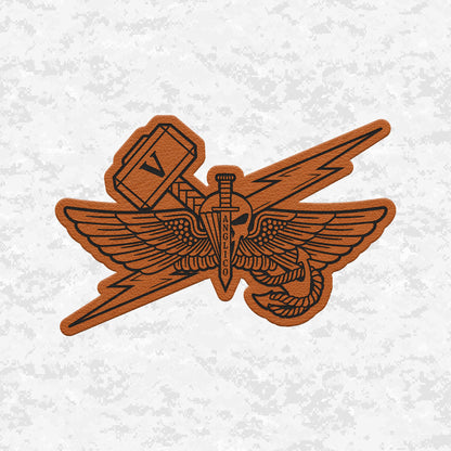 5th ANGLICO | Sky Lightning & Sea Thunder | Leather Patch | Velcro Backed