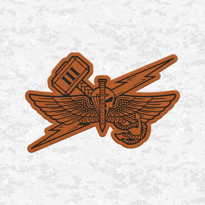 3rd ANGLICO | Sky Lightning & Sea Thunder | Leather Patch | Velcro Backed