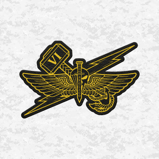 6th ANGLICO | Sky Lightning & Sea Thunder | Leather Patch | Velcro Backed