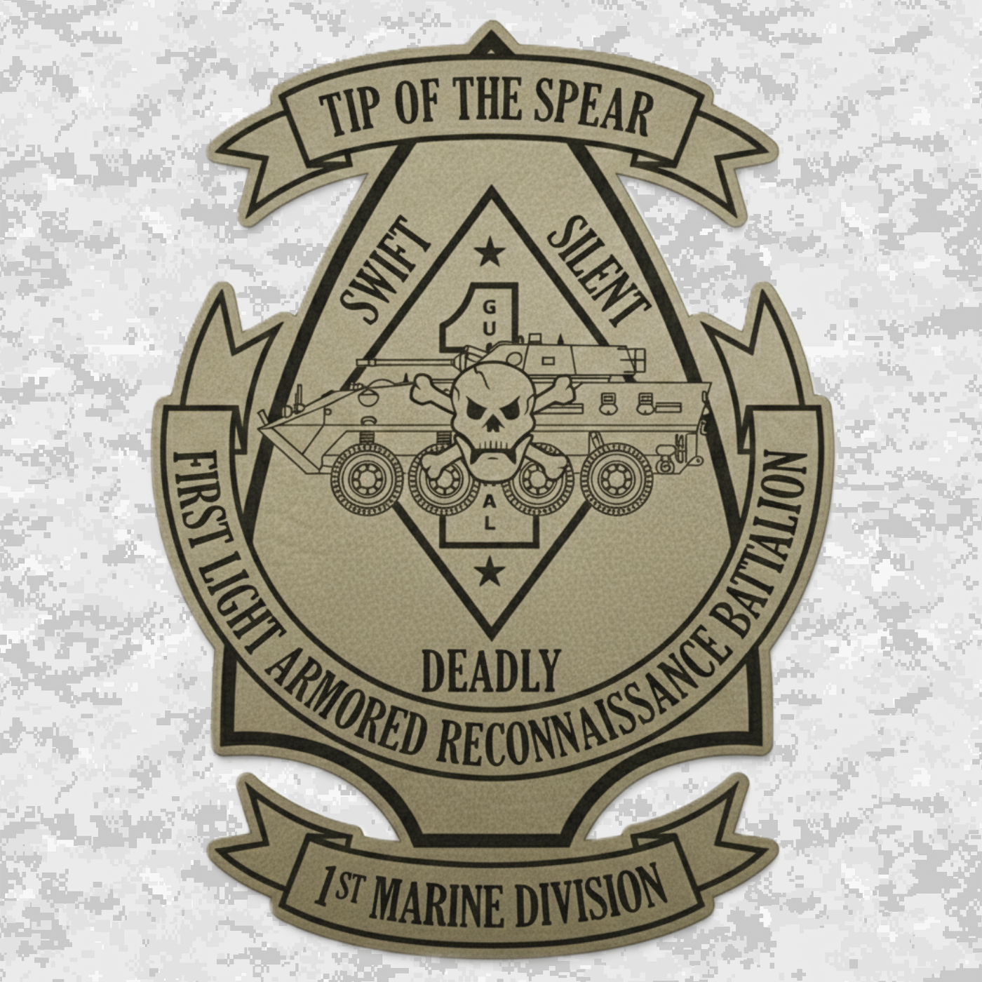 1st Light Armored Reconnaissance Battalion "Highlanders" | Leather Patch | Velcro Backed