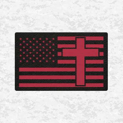 American Flag Faith & Country | Leather Patch | Velcro Backed