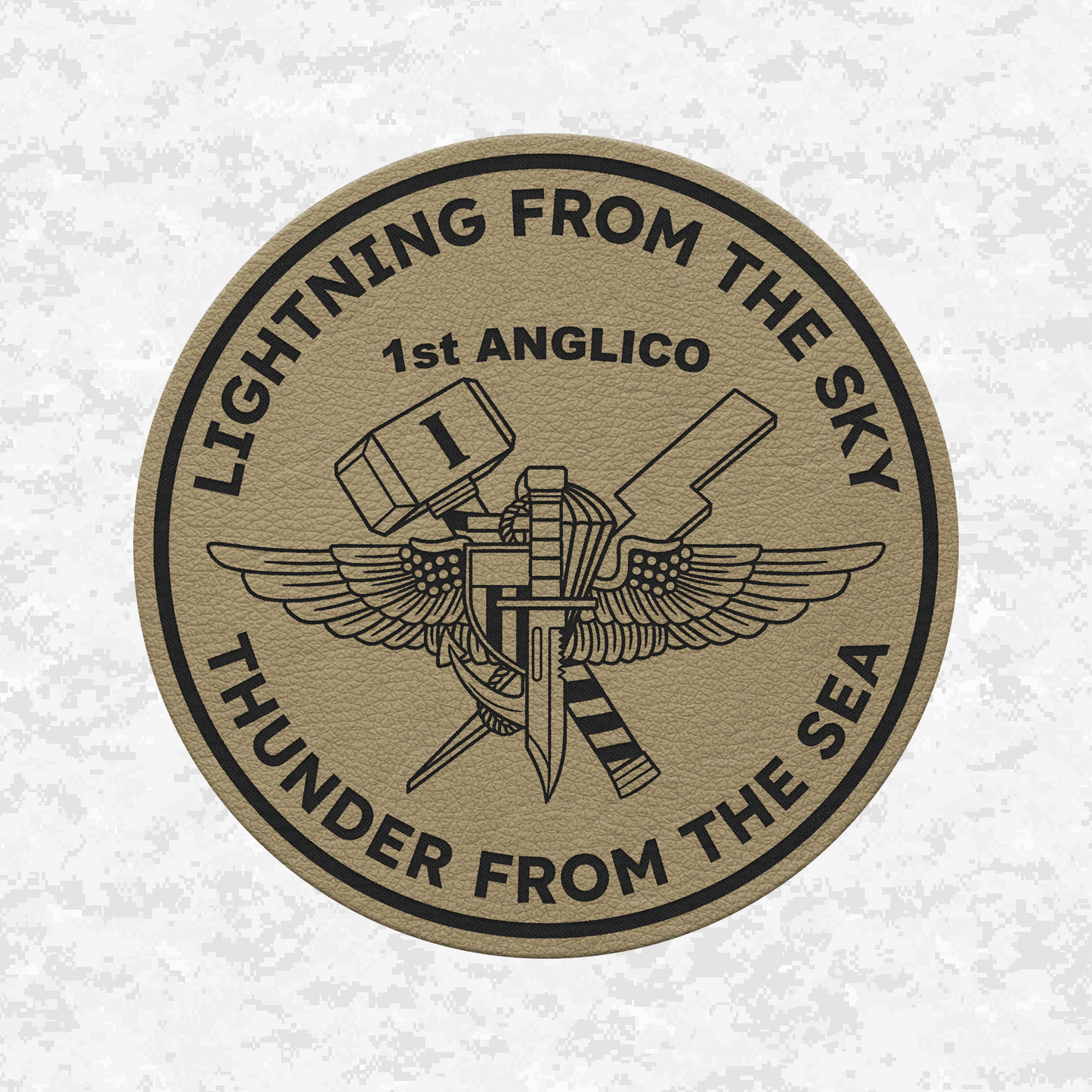 1st ANGLICO Jack | Lightning From The Sky, Thunder From The Sea | Leather Patch | Velcro Backed