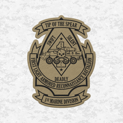 1st Light Armored Reconnaissance Battalion "Highlanders" | Leather Patch | Velcro Backed