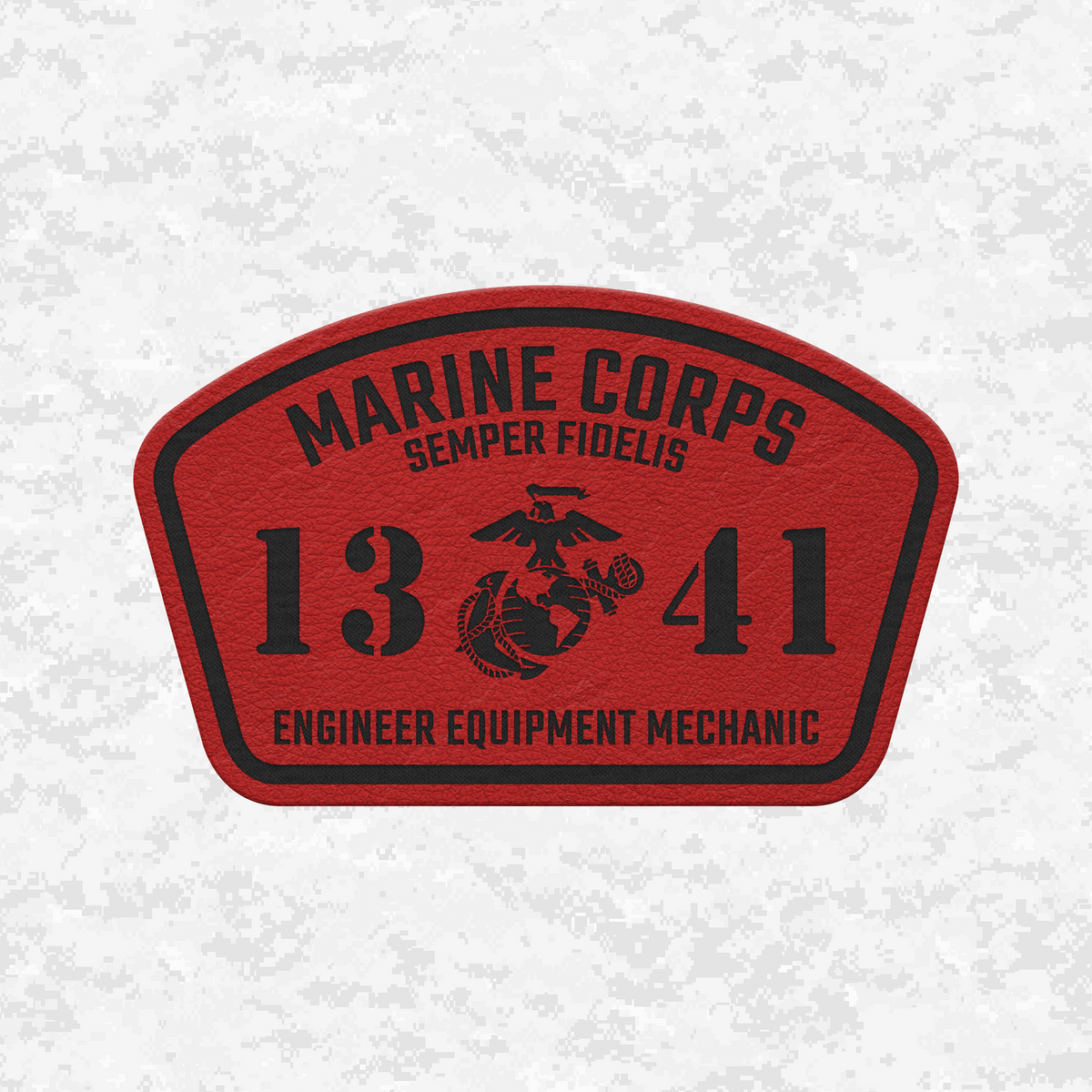 MOS 1341 Engineer Equipment Mechanic | Leather Patch | Velcro Backed