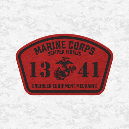 MOS 1341 Engineer Equipment Mechanic | Leather Patch | Velcro Backed