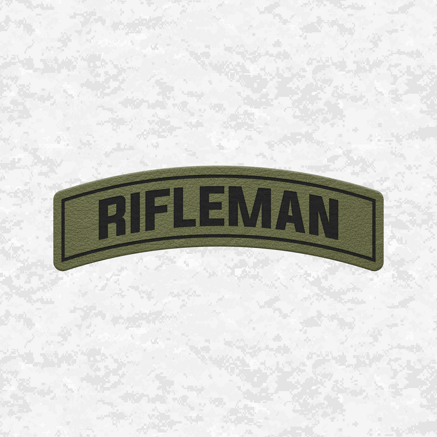 Rifleman Tab Insignia | Leather Patch | Velcro Backed