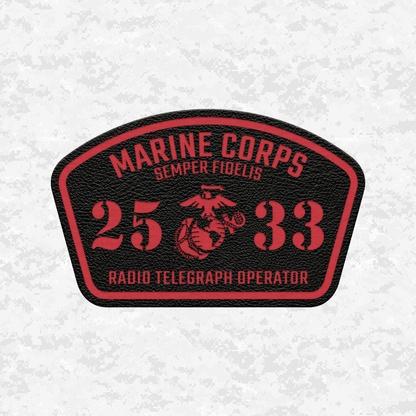 MOS 2533 Radio Telegraph Operator | Leather Patch | Velcro Backed