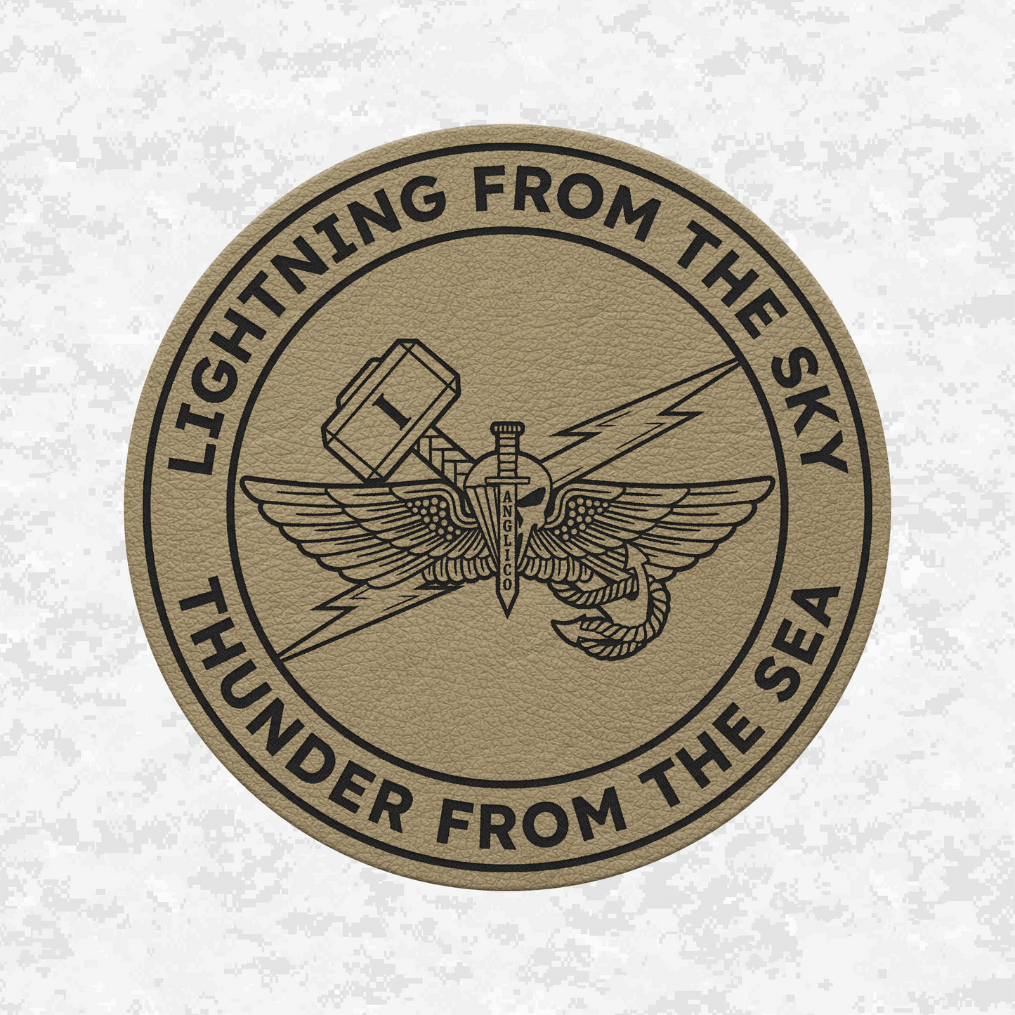 1st ANGLICO | Lightning From The Sky, Thunder From The Sea | Leather Patch | Velcro Backed