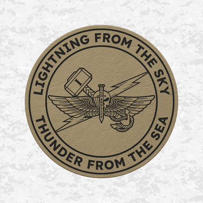1st ANGLICO | Lightning From The Sky, Thunder From The Sea | Leather Patch | Velcro Backed
