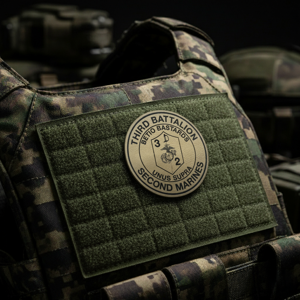 Leather Patch | 3rd Battalion 2nd Marines "Betio Bastards" | Velcro Backed