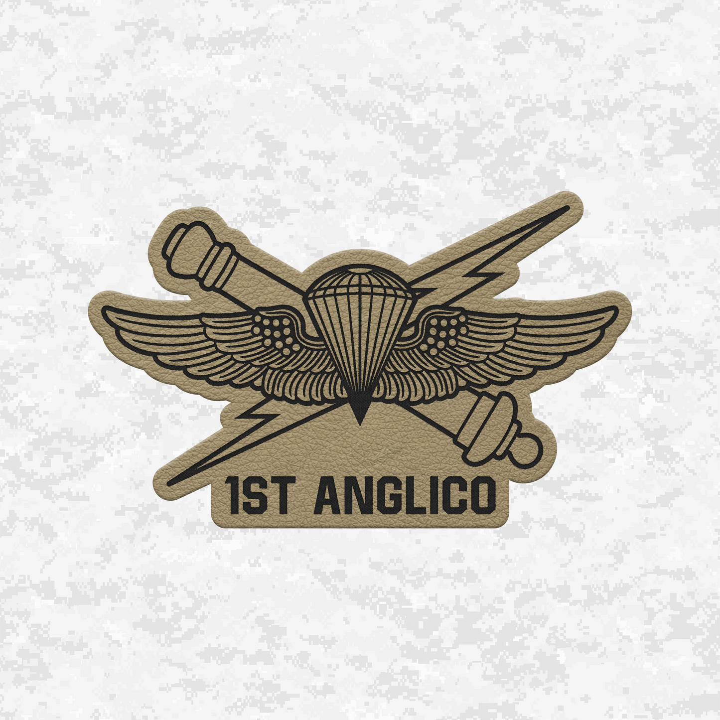 1st ANGLICO | Air Naval Fire | Leather Patch | Velcro Backed