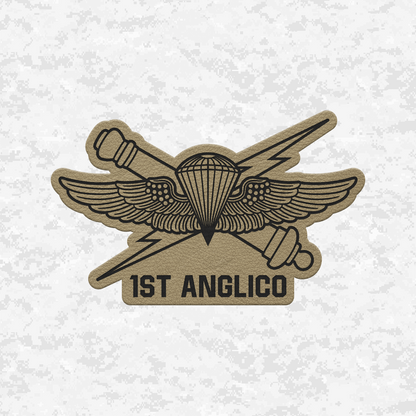 1st ANGLICO | Air Naval Fire | Leather Patch | Velcro Backed