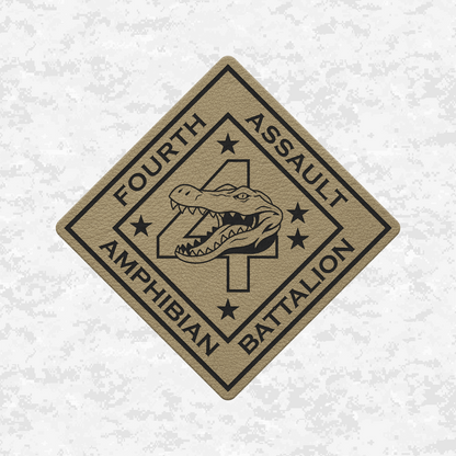 4th Assault Amphibian Battalion "4th Tracks" | Leather Patch | Velcro Backed