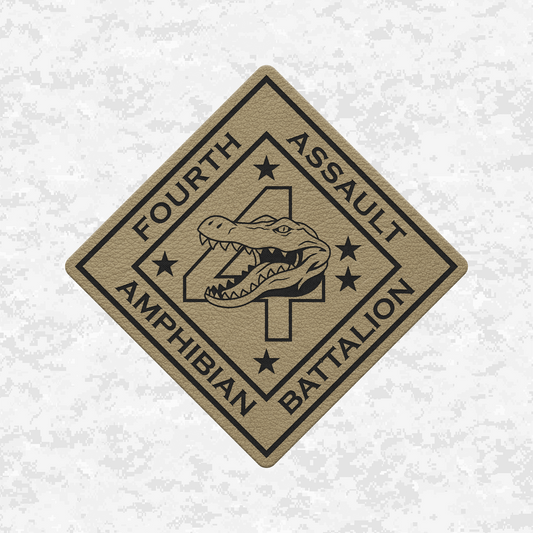 4th Assault Amphibian Battalion "4th Tracks" | Leather Patch | Velcro Backed