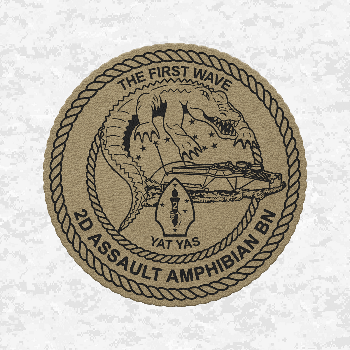 2nd Assault Amphibian Battalion "The First Wave" | Leather Patch | Velcro Backed