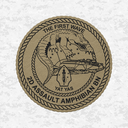 2nd Assault Amphibian Battalion "The First Wave" | Leather Patch | Velcro Backed